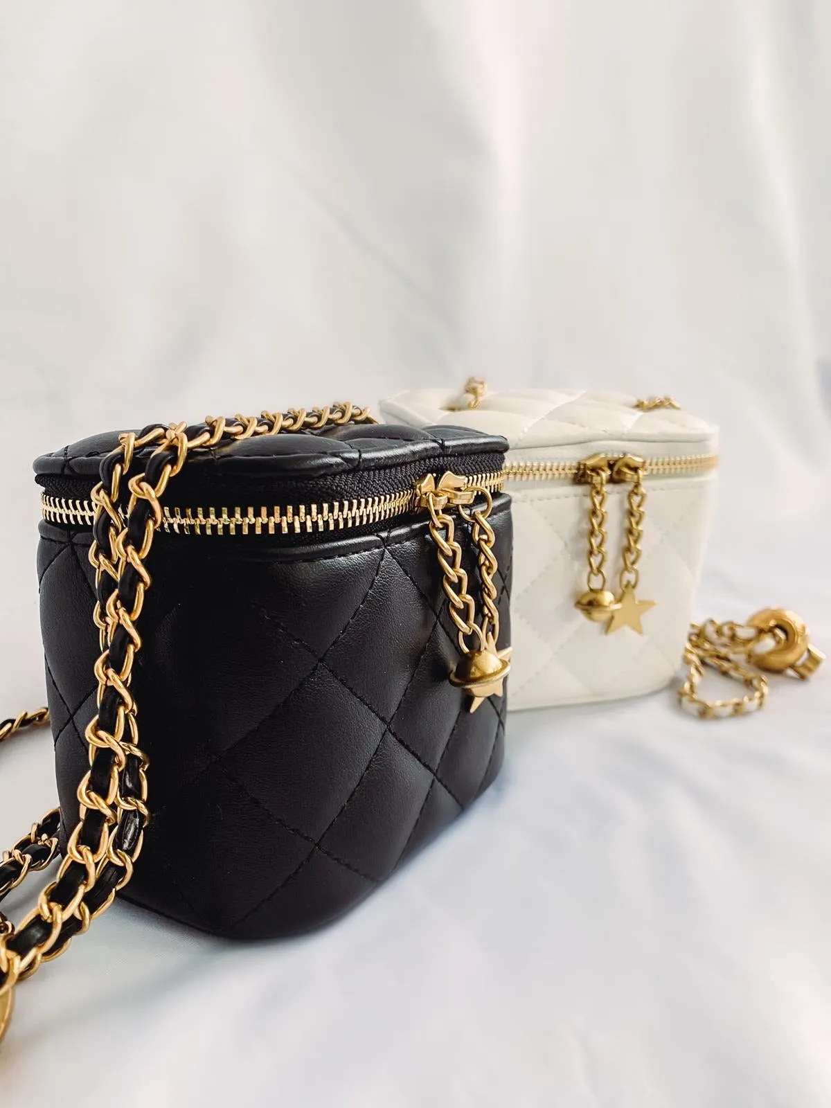 Mini Quilted Crossbody (White)
