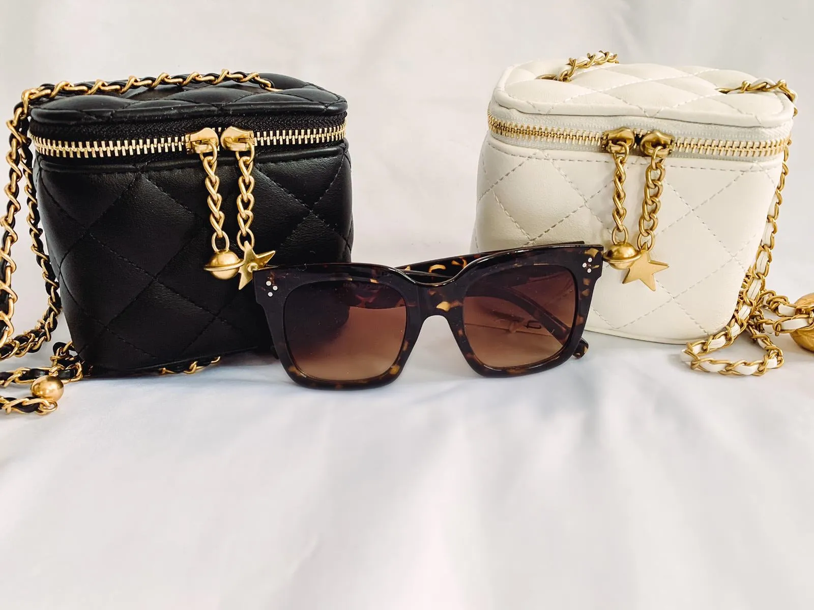 Mini Quilted Crossbody (White)