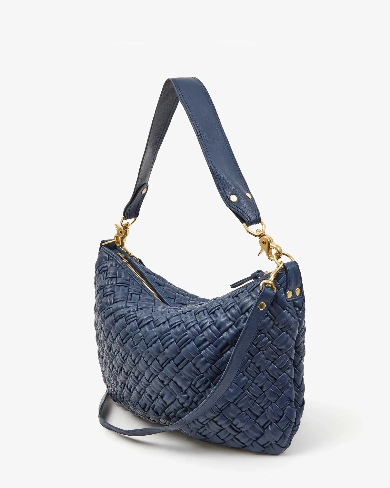 Moyen Messenger Bag - Navy Puffy Woven