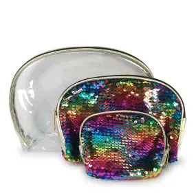 Multi Color Sequin Cosmetic Bag 3PC Set (1 unit)