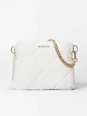 MZ Wallace Quilted Madison Crossbody in Chalk Liquid