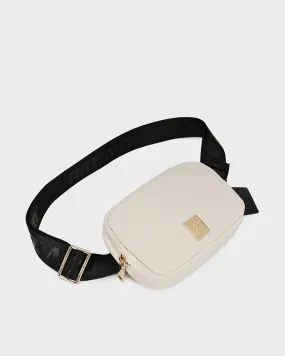 Nylon Crossbody Messenger Bag in Creme White