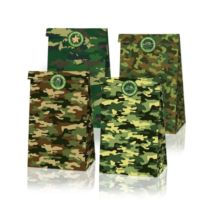 Paper Party Bag | Camouflage | 12 Pcs