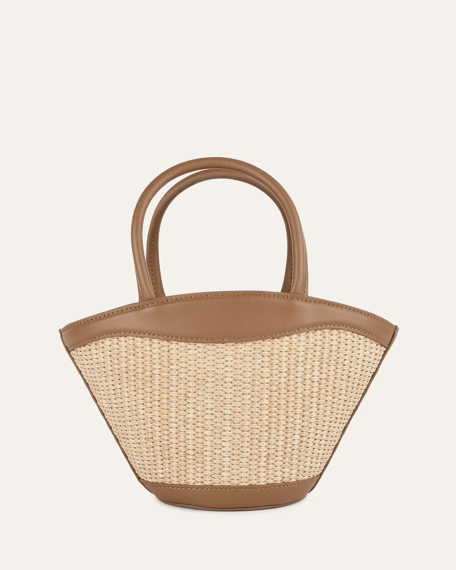 PEQUE MINI TOTE BAG CARAMEL RAFFIA