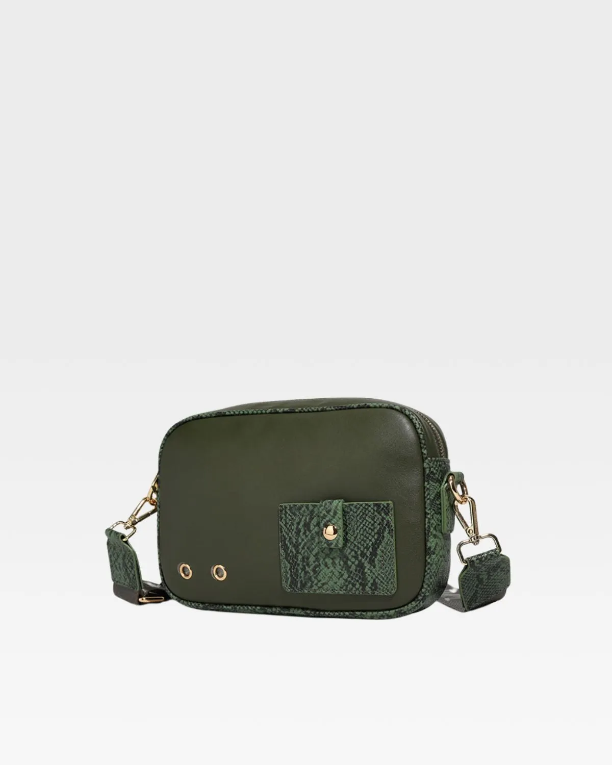 PY Crossbody Messenger Bag in Emerald Green