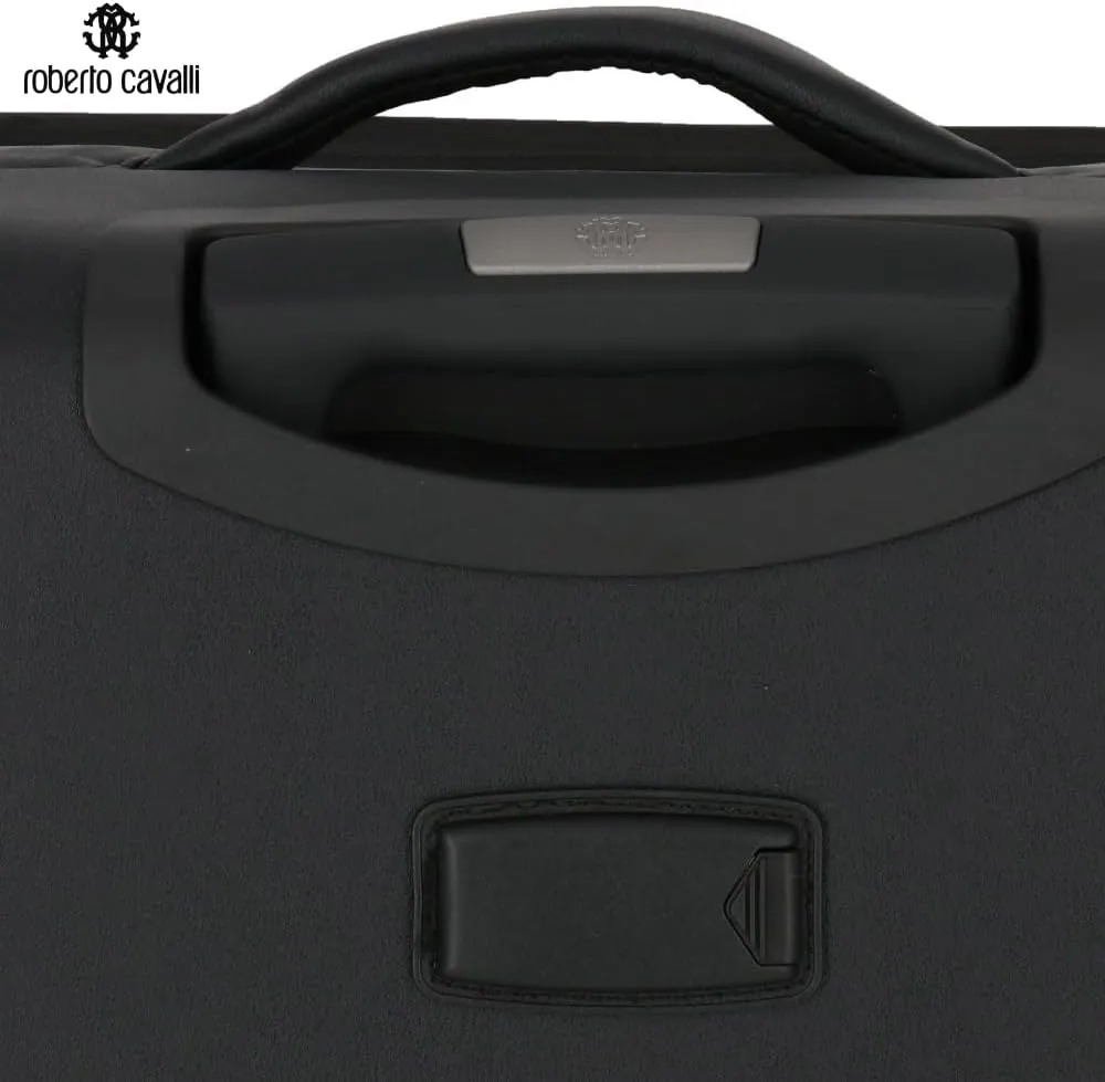 Roberto Cavalli Luxury 3 Piece Luggage Set, Expandable Softside Suitcases with 8 Spinner Wheels, TSA Lock Classic Large Suitcase Set