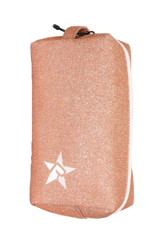 Rose Gold Rebel Makeup Bag with White Zipper