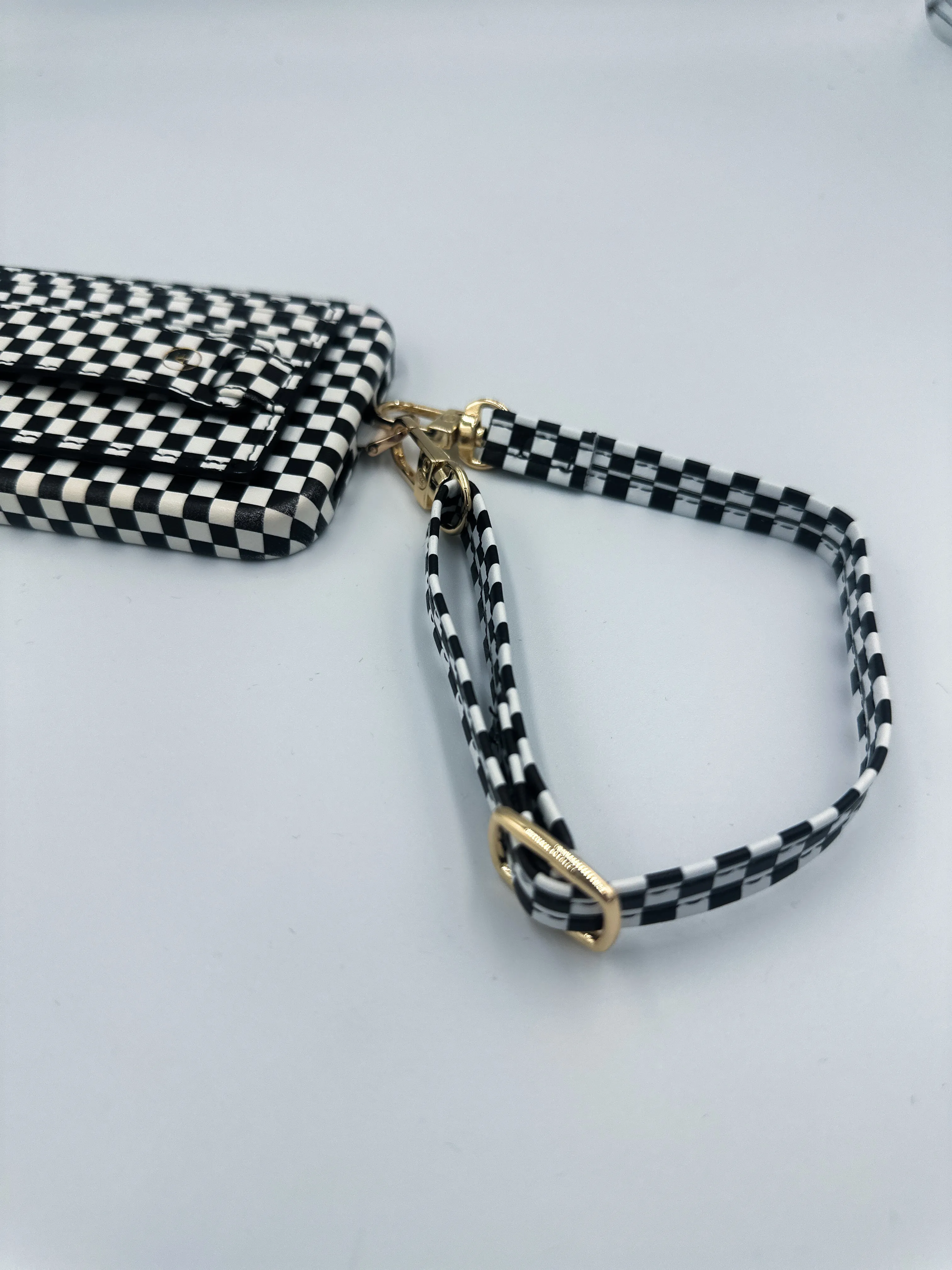 Single Black Checkered Phone Strap - Final Sale