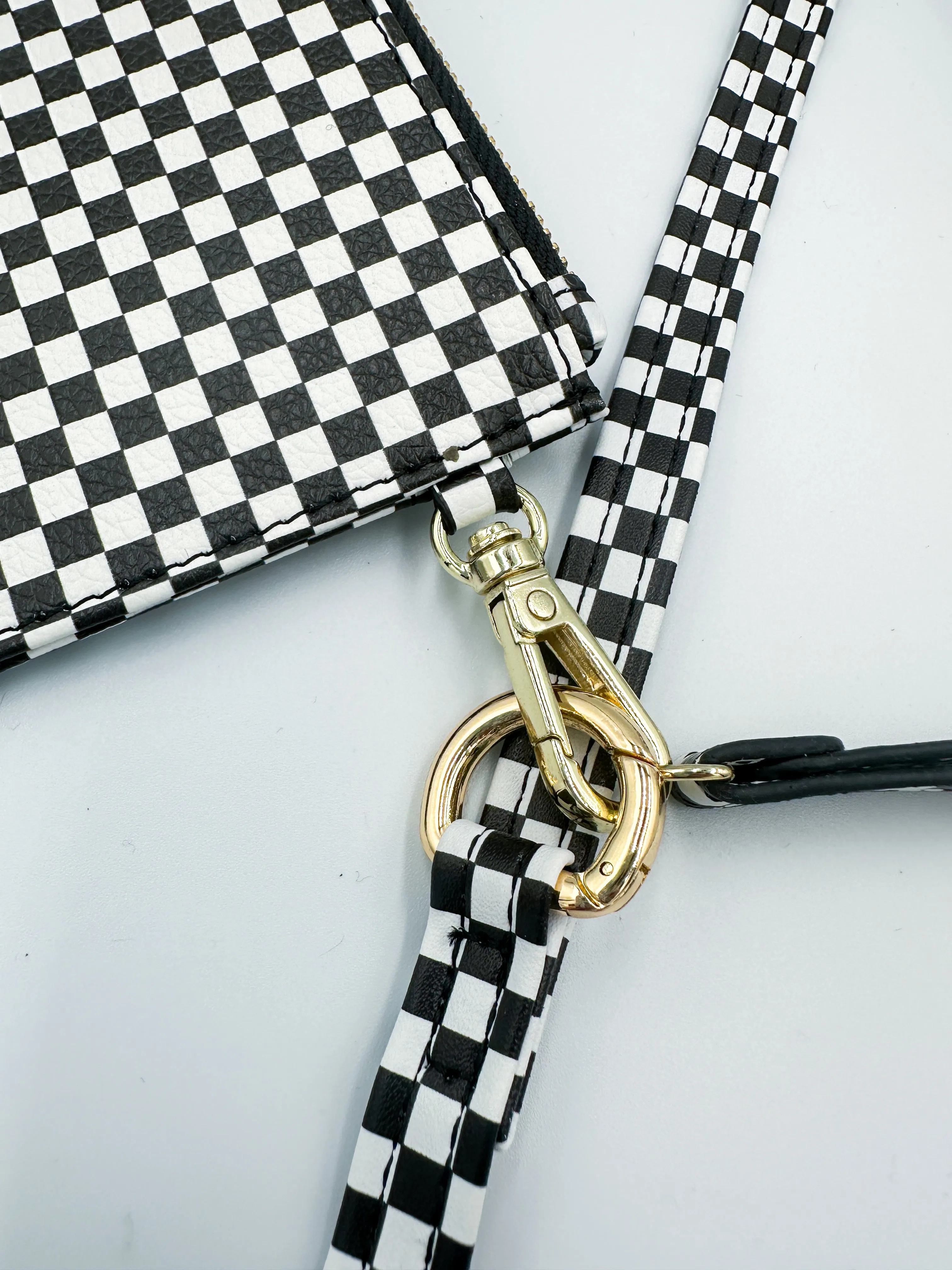 Single Black Checkered Phone Strap - Final Sale