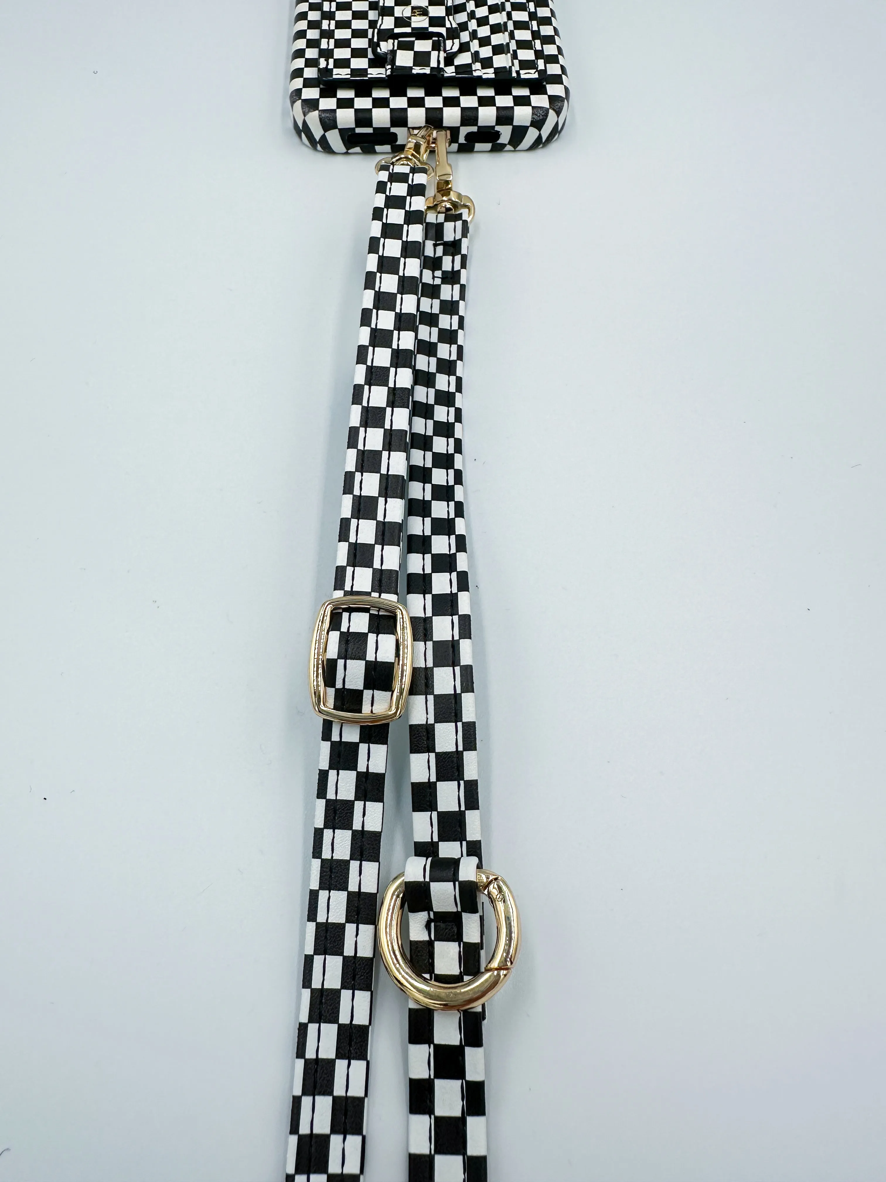 Single Black Checkered Phone Strap - Final Sale