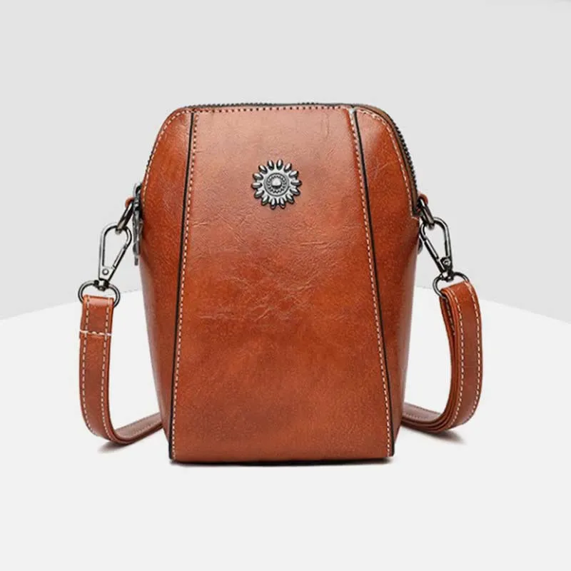 Soft Leather Phone Bag For Lady Crossbody Mini Bag