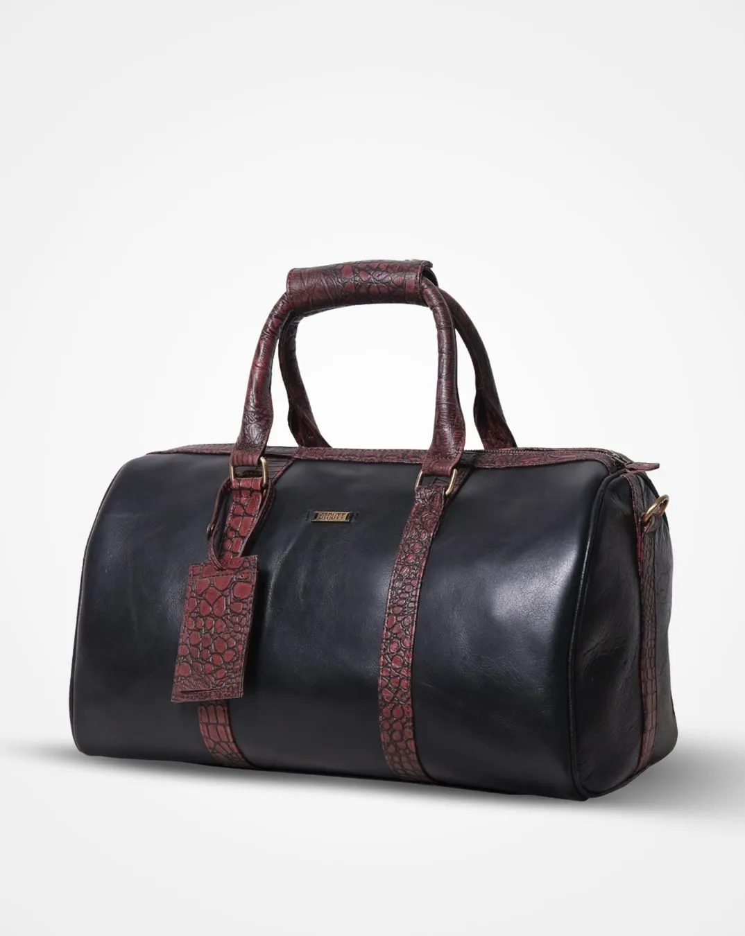STANFORD - THE BROWN & BLACK LEATHER CABIN BAG - CARRY-ON LUGGAGE