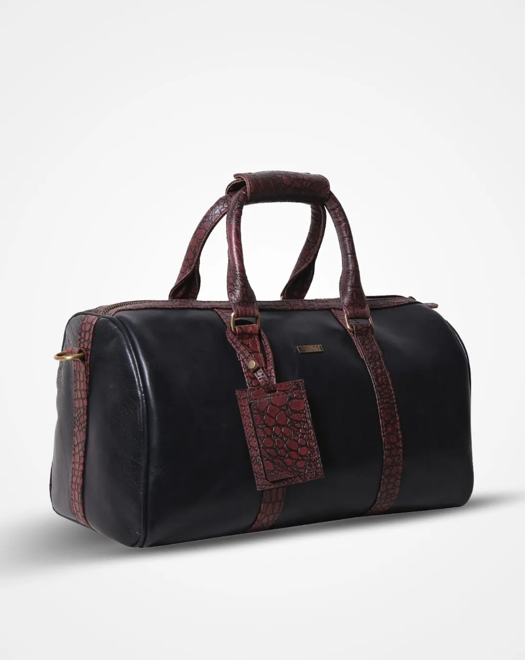 STANFORD - THE BROWN & BLACK LEATHER CABIN BAG - CARRY-ON LUGGAGE
