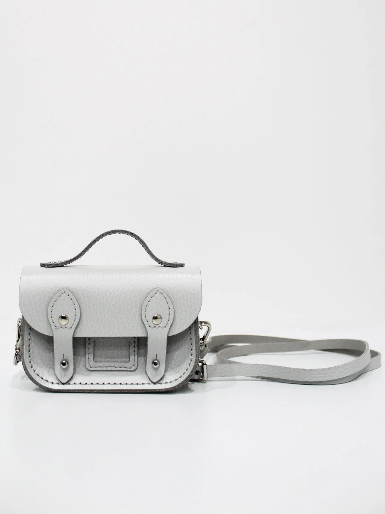 The Micro Satchel - Silver Grey Celtic Grain