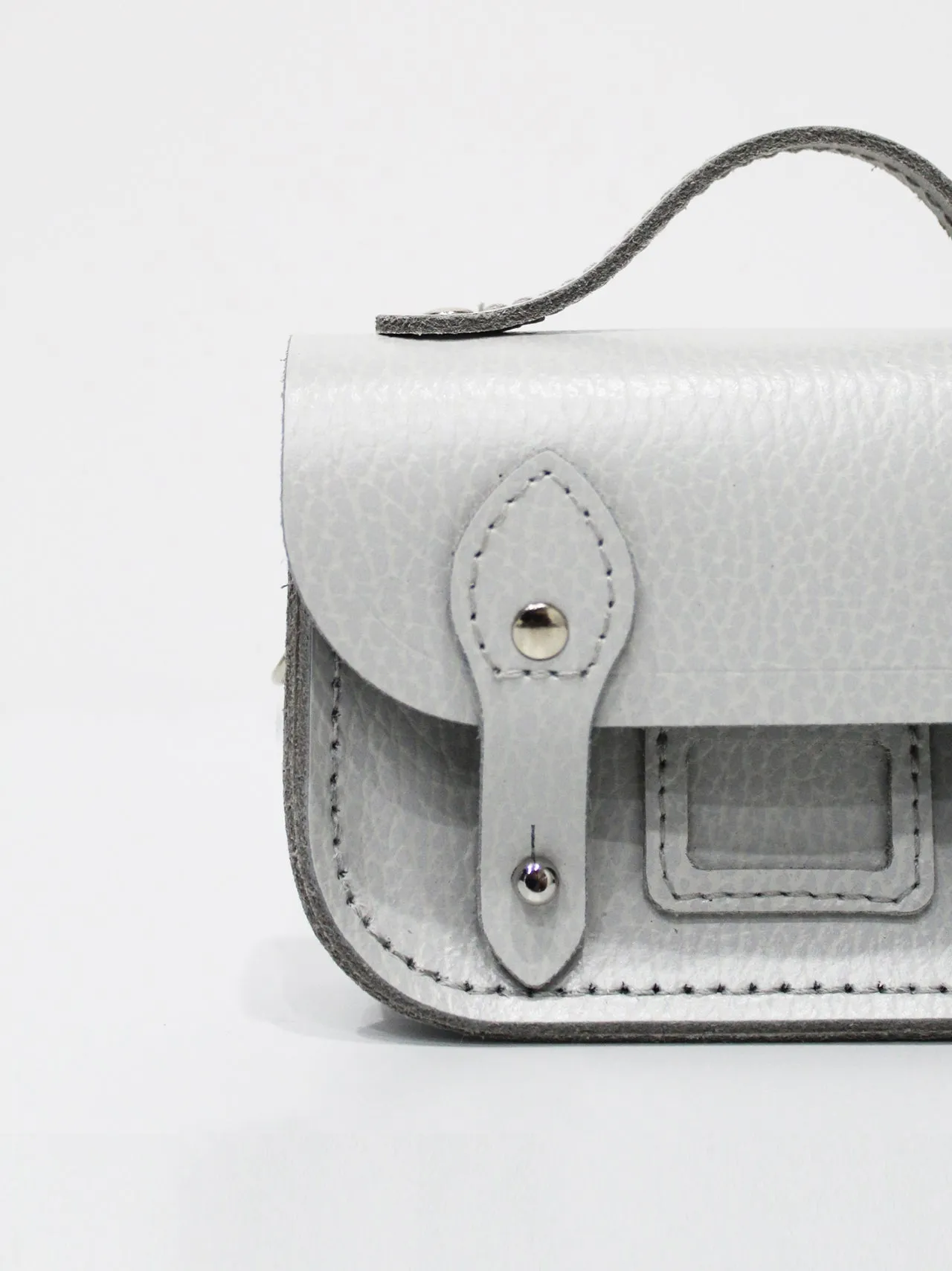 The Micro Satchel - Silver Grey Celtic Grain