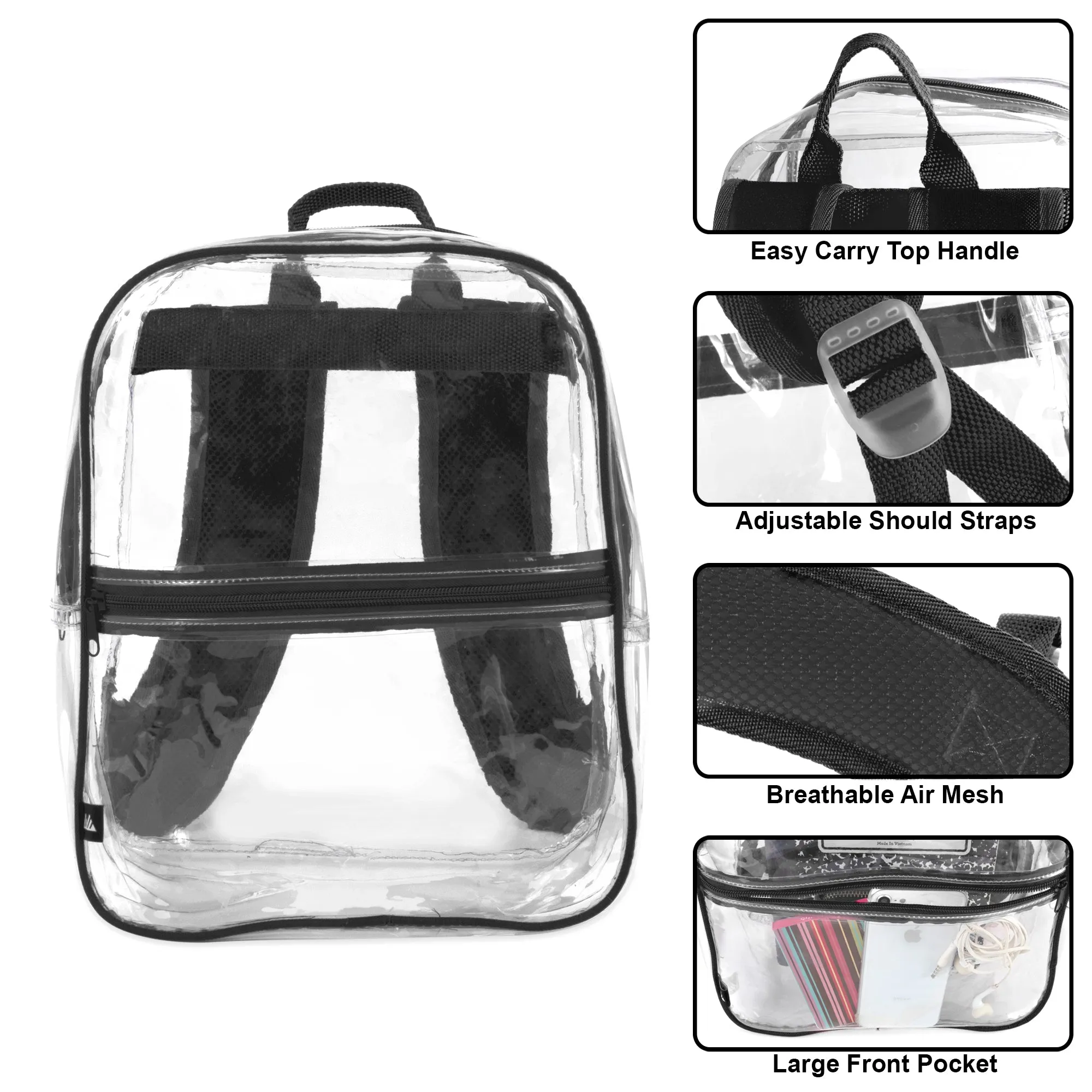 Trailmaker Clear Mini Backpack - Four Color Choices
