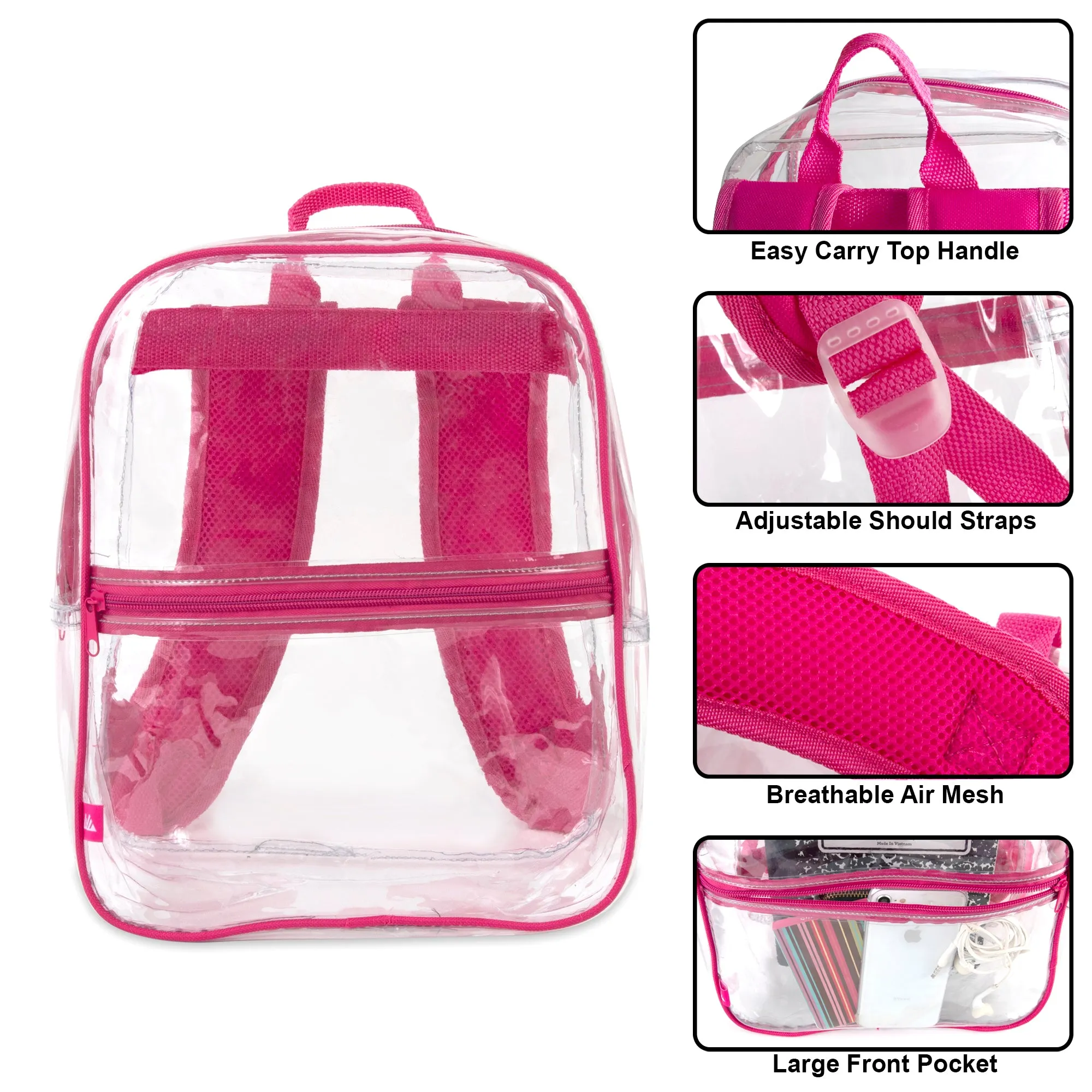 Trailmaker Clear Mini Backpack - Four Color Choices