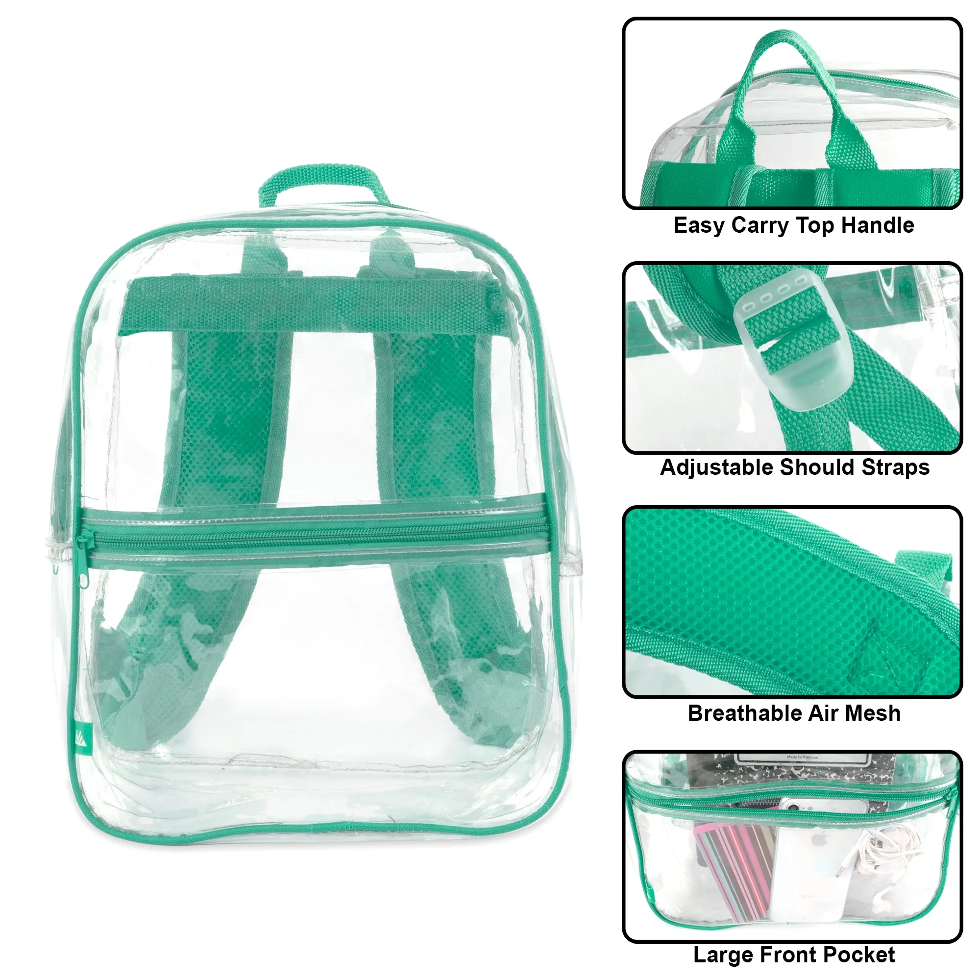 Trailmaker Clear Mini Backpack - Four Color Choices