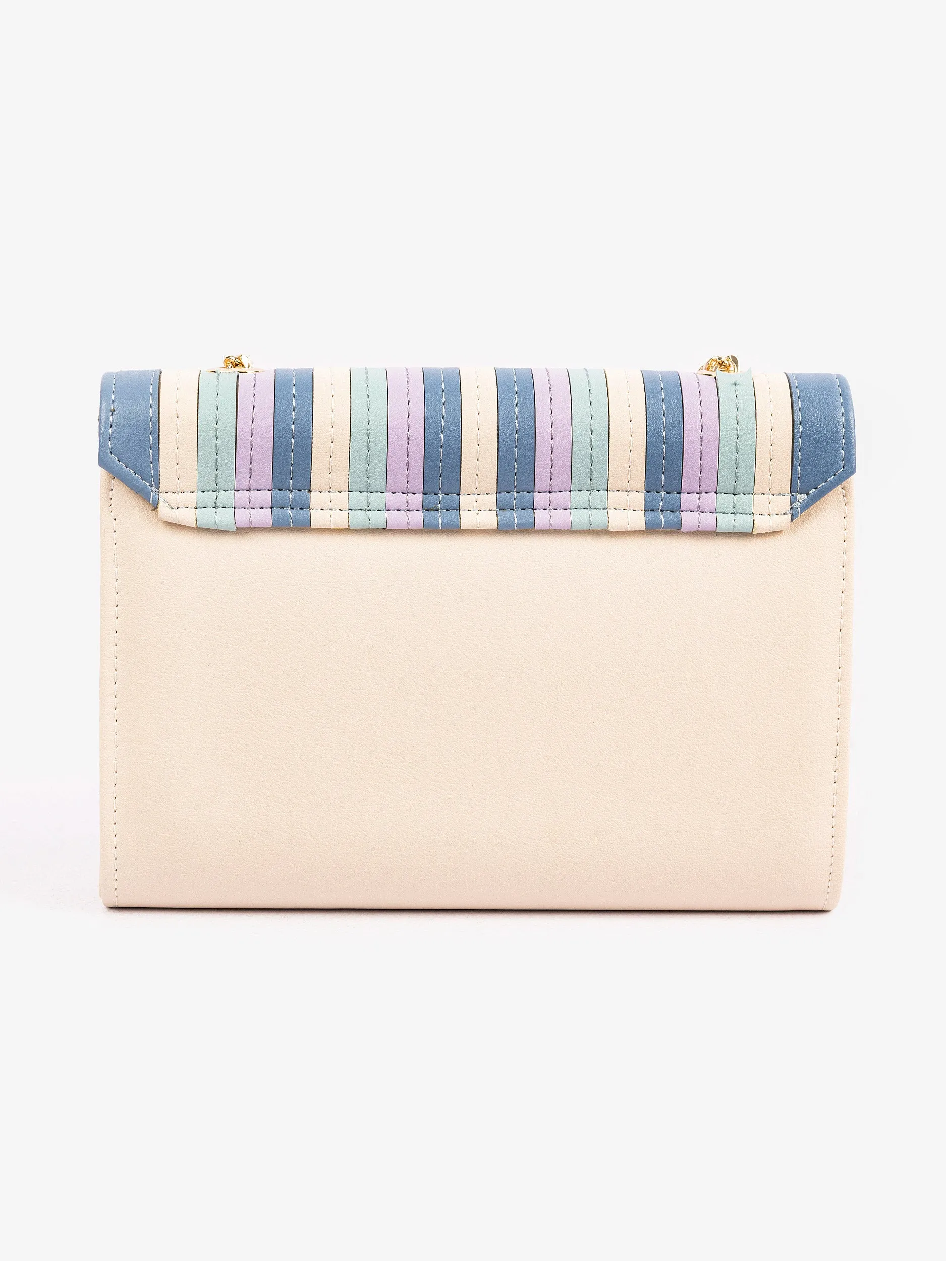 Tri Toned Striped Clutch