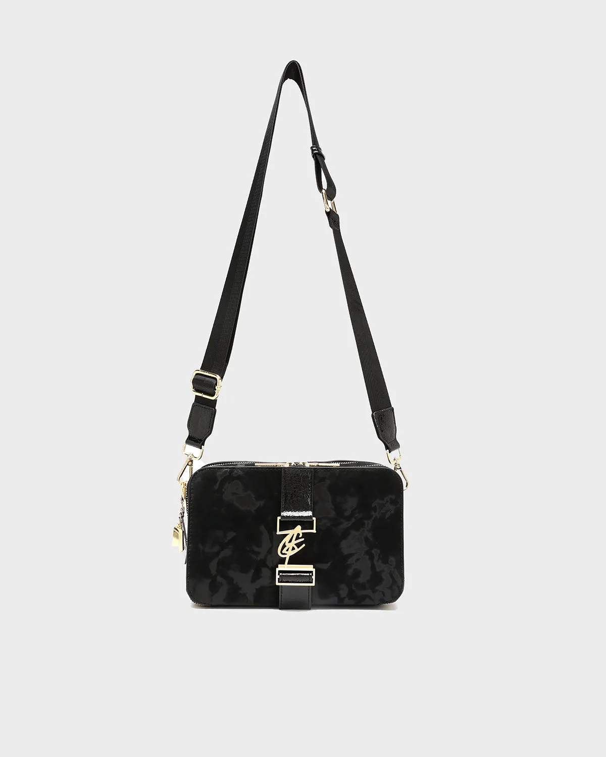 Velvet Messenger Bag in Black