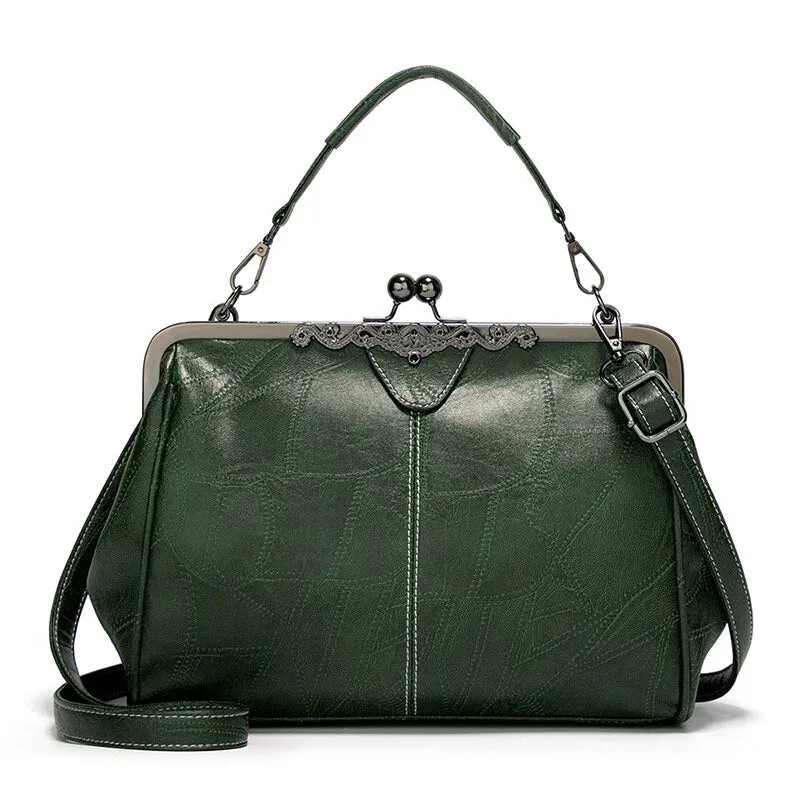 Vintage Simple Style Women Shoulder Bag 2021 High Quality PU Leather Lady Crossbody Bag Fashion Boston Design Handbag Tote Purse