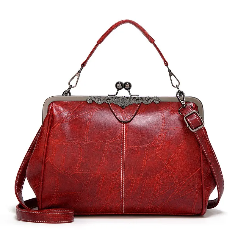 Vintage Simple Style Women Shoulder Bag 2021 High Quality PU Leather Lady Crossbody Bag Fashion Boston Design Handbag Tote Purse