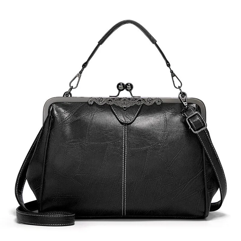 Vintage Simple Style Women Shoulder Bag 2021 High Quality PU Leather Lady Crossbody Bag Fashion Boston Design Handbag Tote Purse