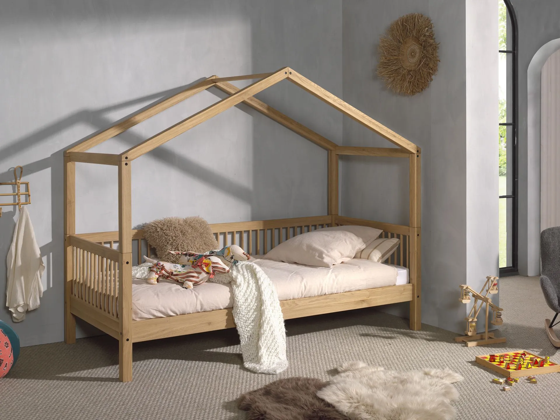 Vipack Forrest Single House Bed Oak