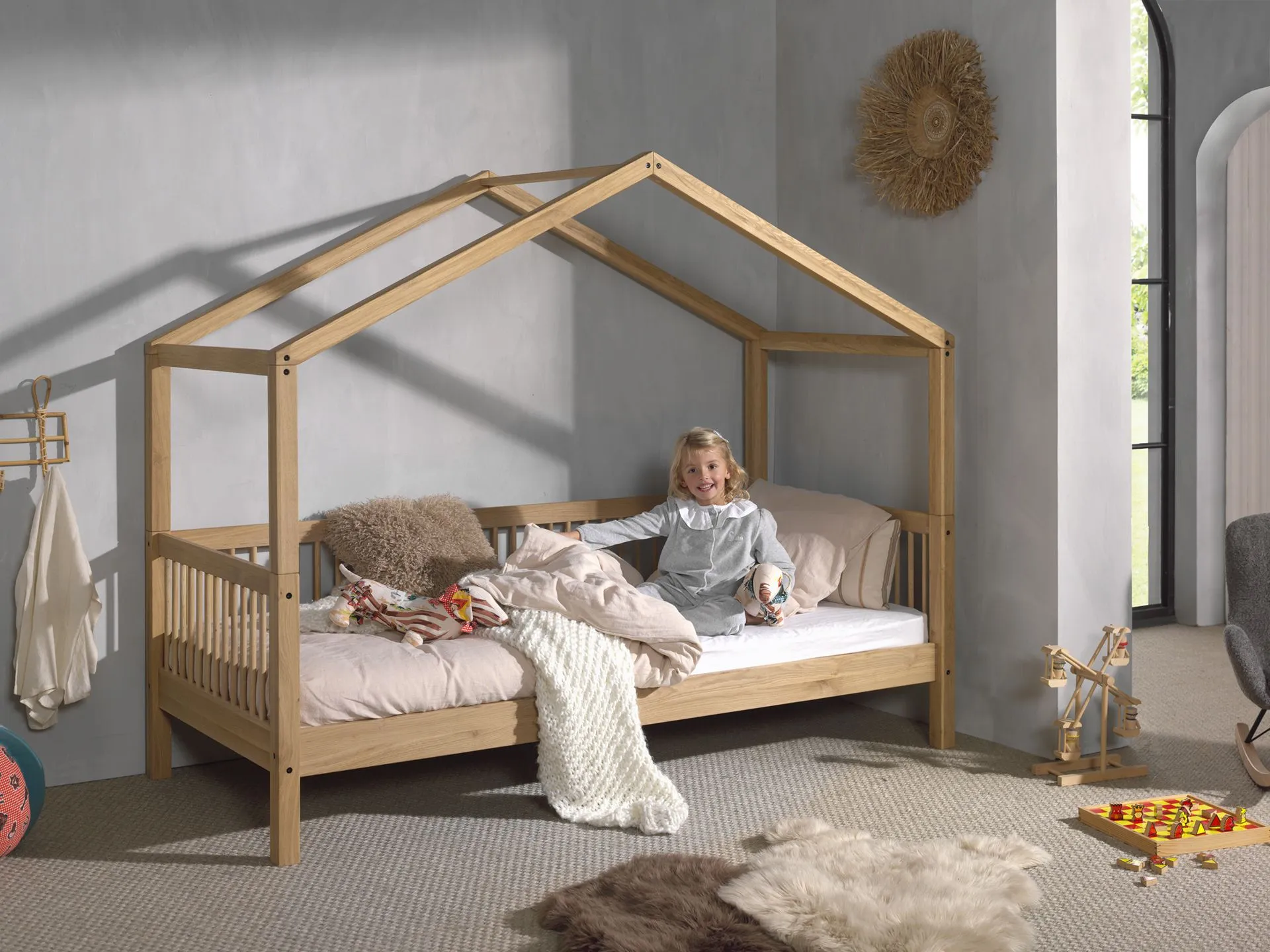 Vipack Forrest Single House Bed Oak