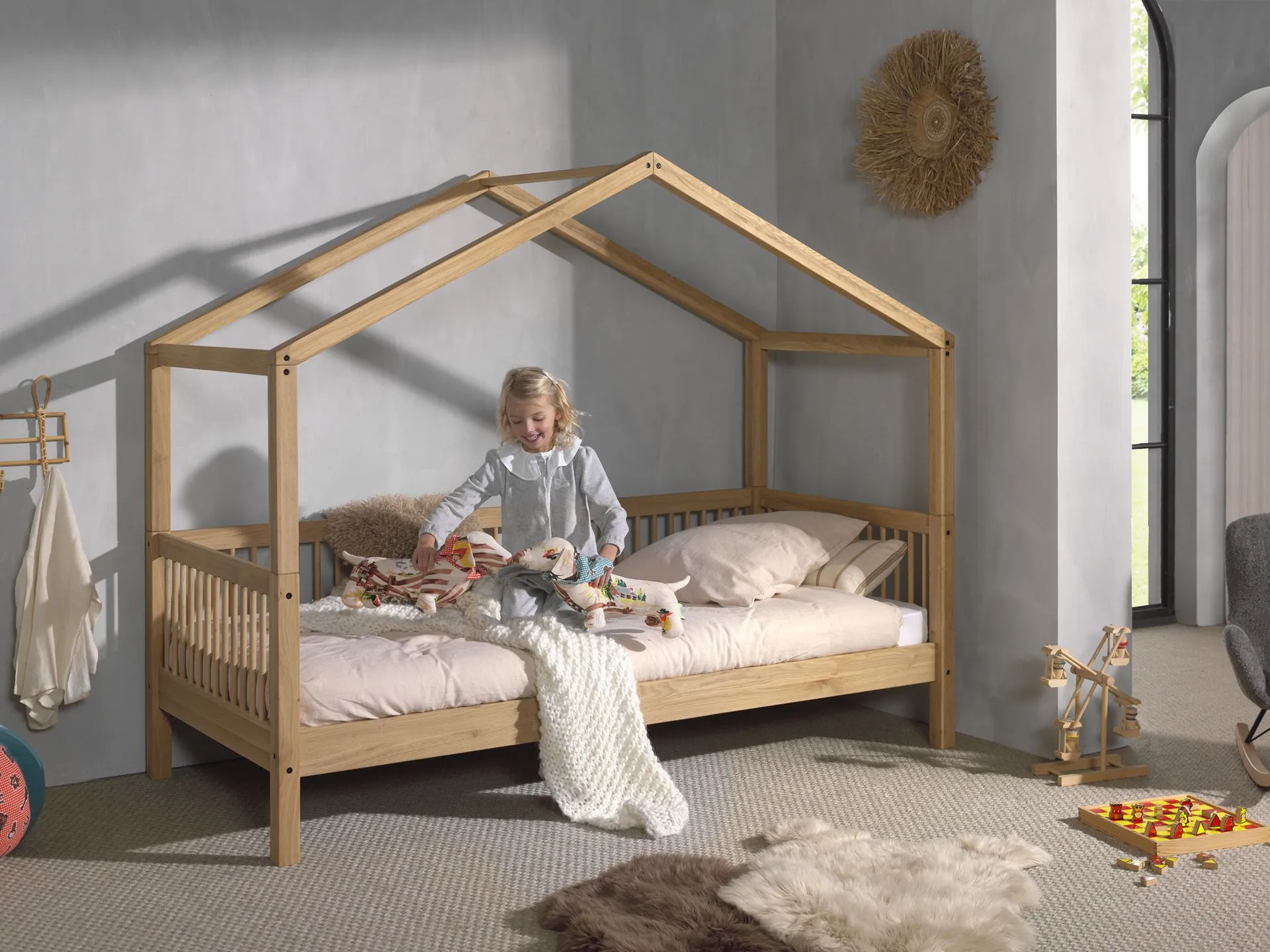 Vipack Forrest Single House Bed Oak